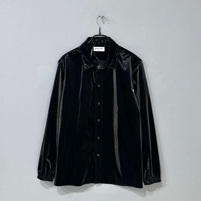 Saint Laurent Paris Saint Laurent Paris size 38 Fw22 black lacquered shirt 250 Size US M / EU 48-50 / 2 - 1 Thumbnail