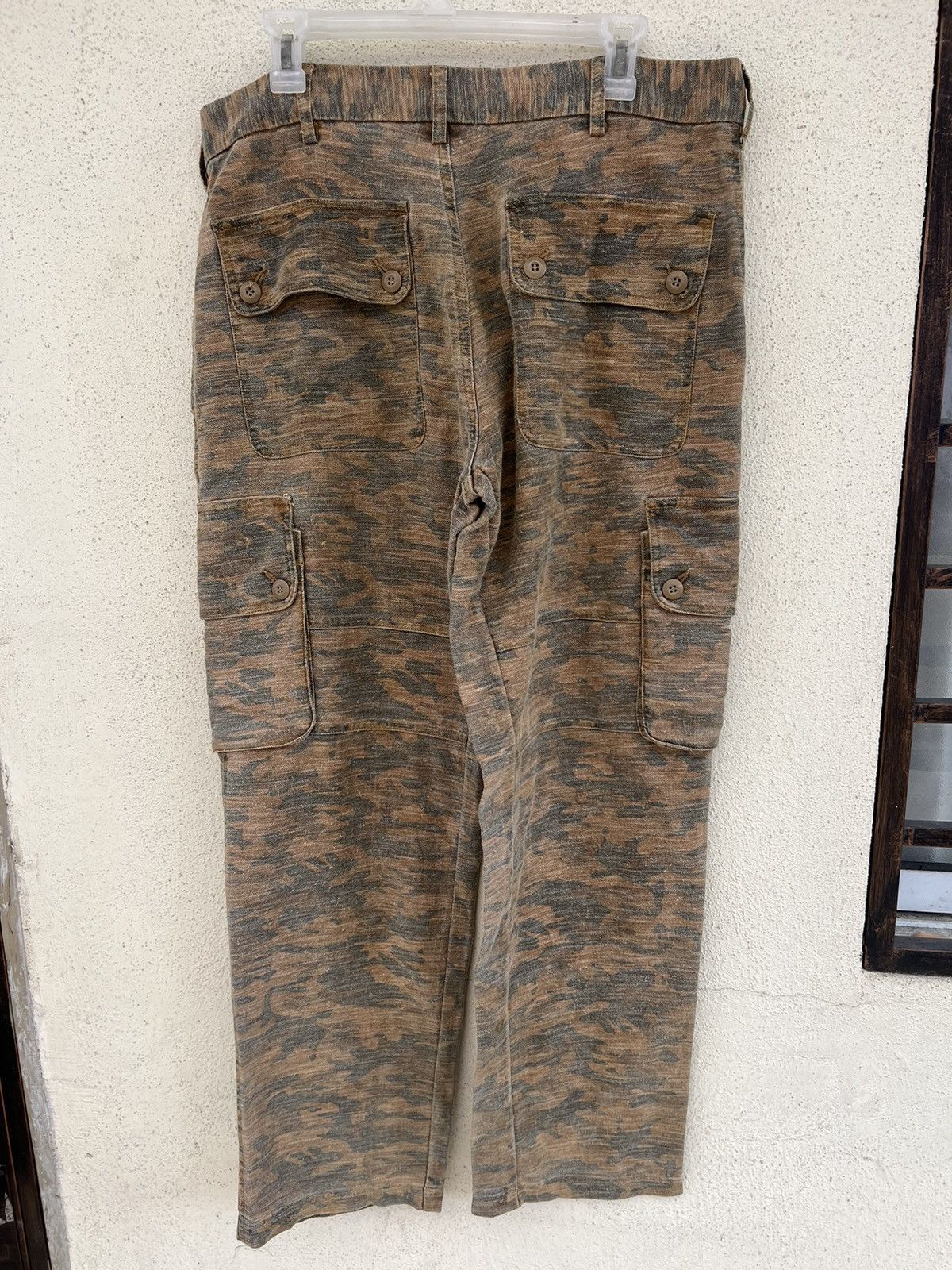 Vintage ALTERNATIVE CONCEPT Camo Linen Cargo Trouser Pant Size US 32 / EU 48 - 15 Thumbnail