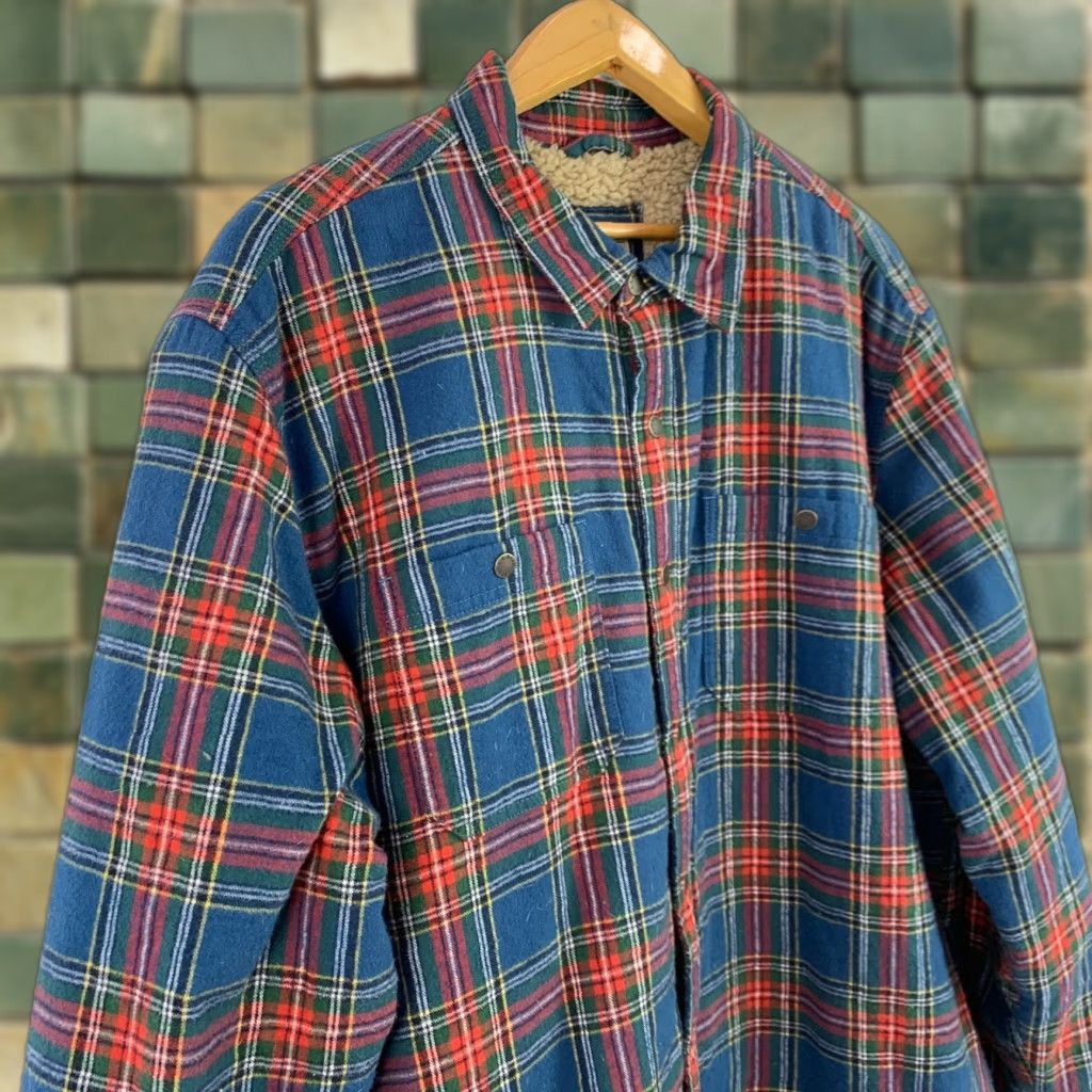 Vintage VINTAGE LL Bean Scotch Plaid Sherpa Lined Shirt Shacket XXLT 2XT NWT Size US XXL / EU 58 / 5 - 1 Thumbnail