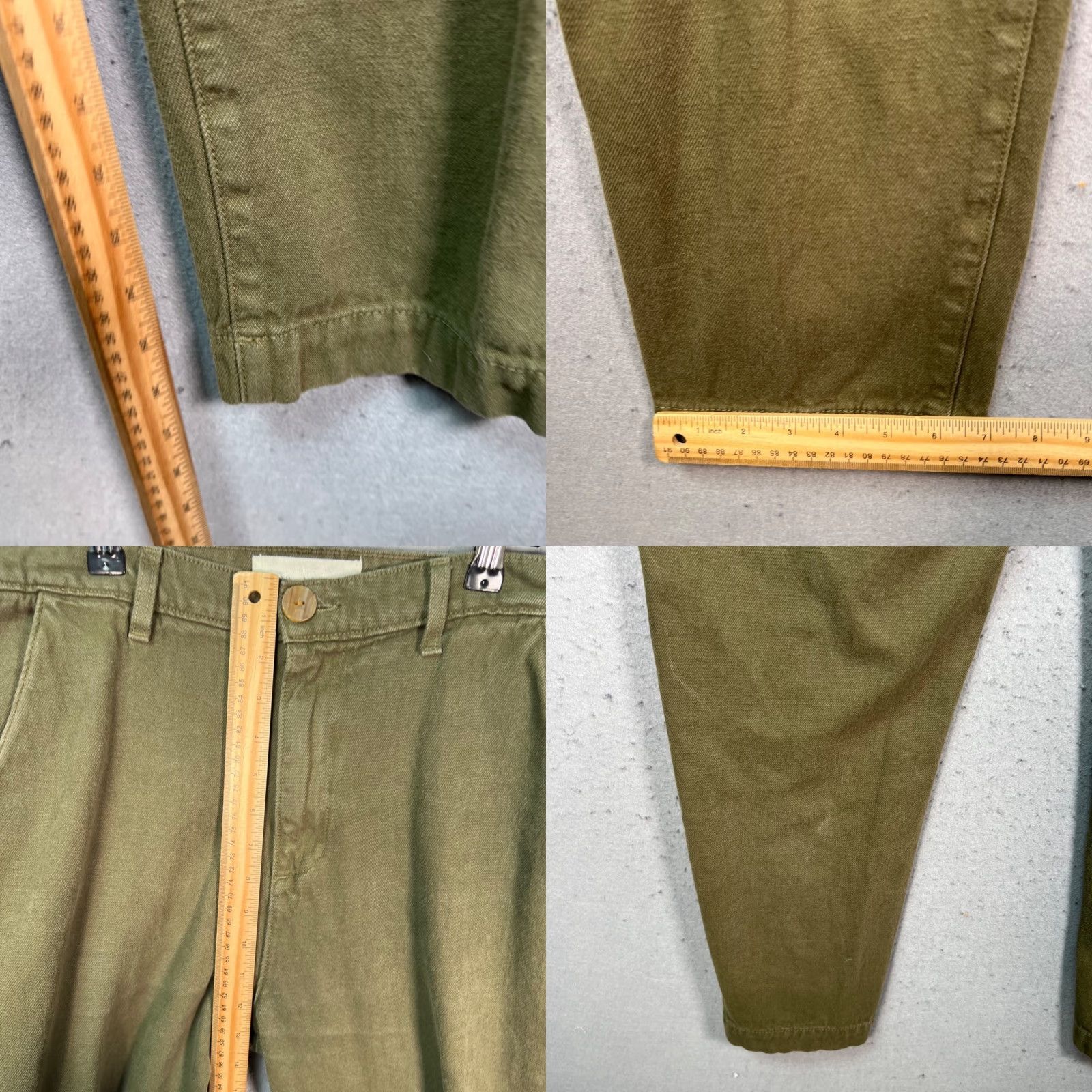 Olive Road To Nowhere Mens Pants 33 Dark Olive Green Recycled Cotton Chino Flat Front Straight Leg Size US 33 - 8 Thumbnail