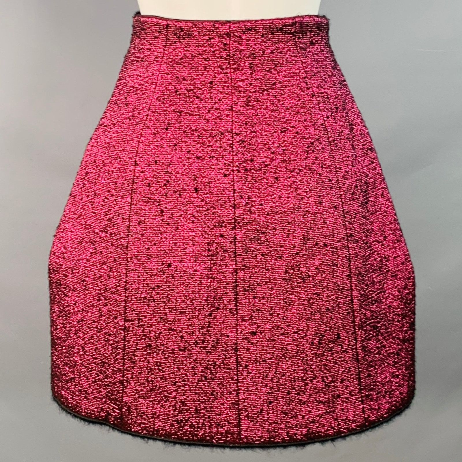 Marc Jacobs Size 0 Pink Black Polyester Woven A-Line Knee Length Skirt Size 25" / US 0 / IT 36 - 1 Thumbnail