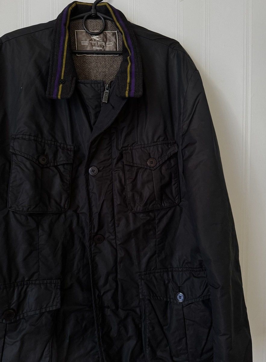 Etro Etro Milano Men’s Black Field Jacket 100% Lana Wool Size US XL / EU 56 / 4 - 4 Thumbnail