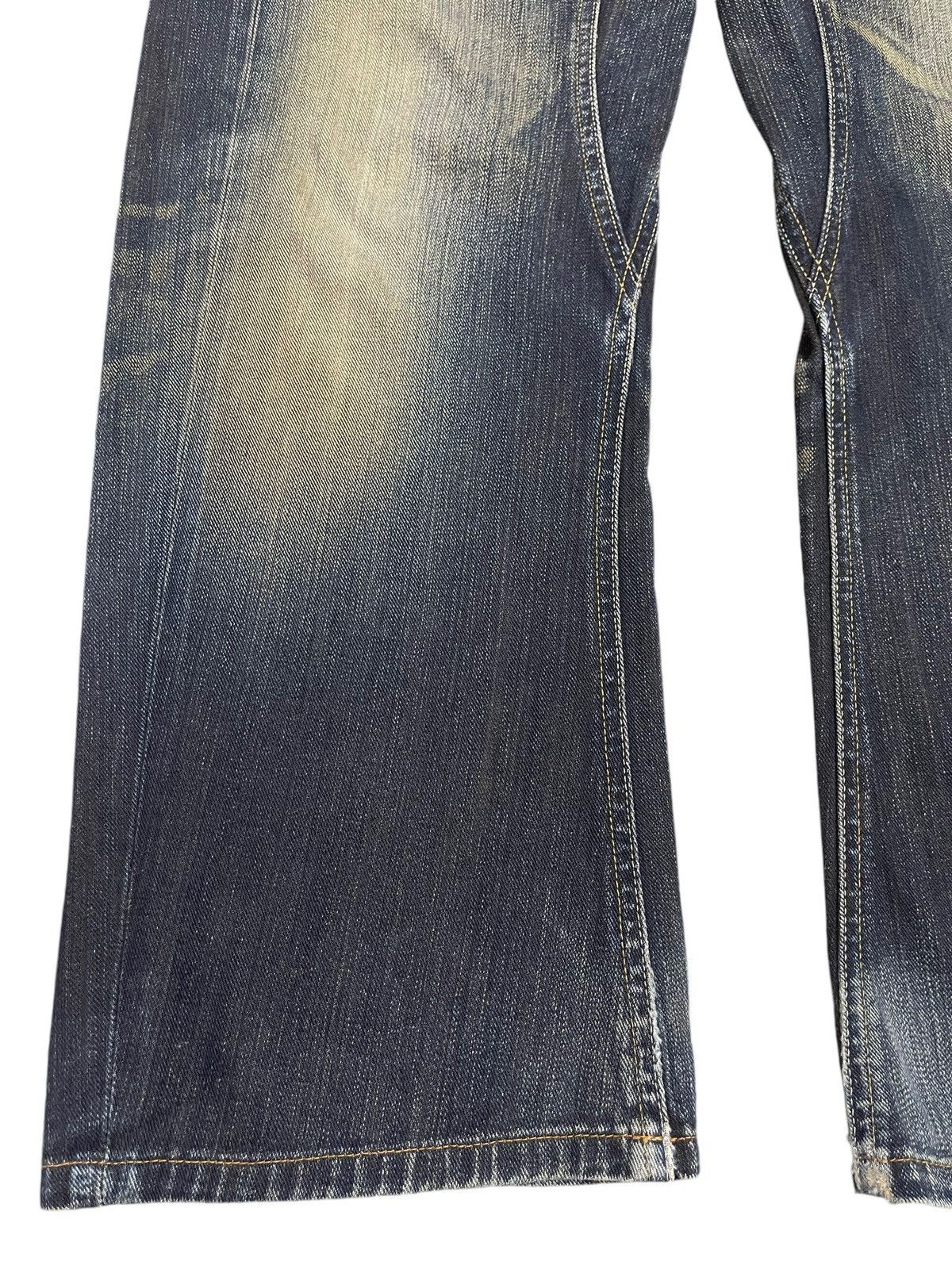 Lee Vintage Lee Cowboy Buckle Blue Wash Bleached Baggy Jeans Size US 34 / EU 50 - 5 Thumbnail