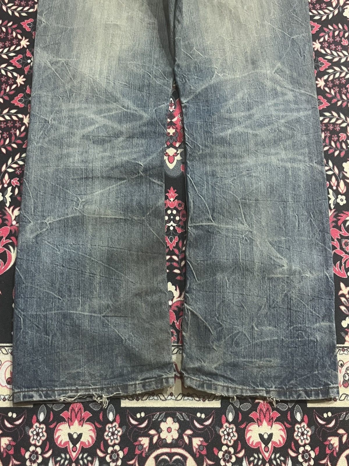 Le Grande Bleu (L.G.B.) Vintage Japan Daily Topics Double Waist Whisker Rusty Jeans Size US 34 / EU 50 - 9 Thumbnail