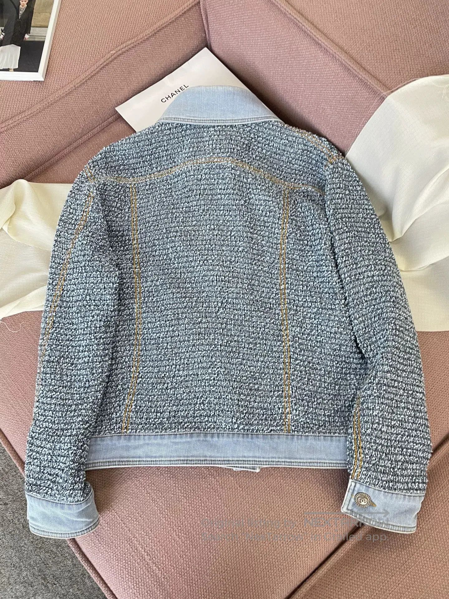 Chanel Chanel Blue Denim Tweed Jacket. Size M / US 6-8 / IT 42-44 - 4 Thumbnail