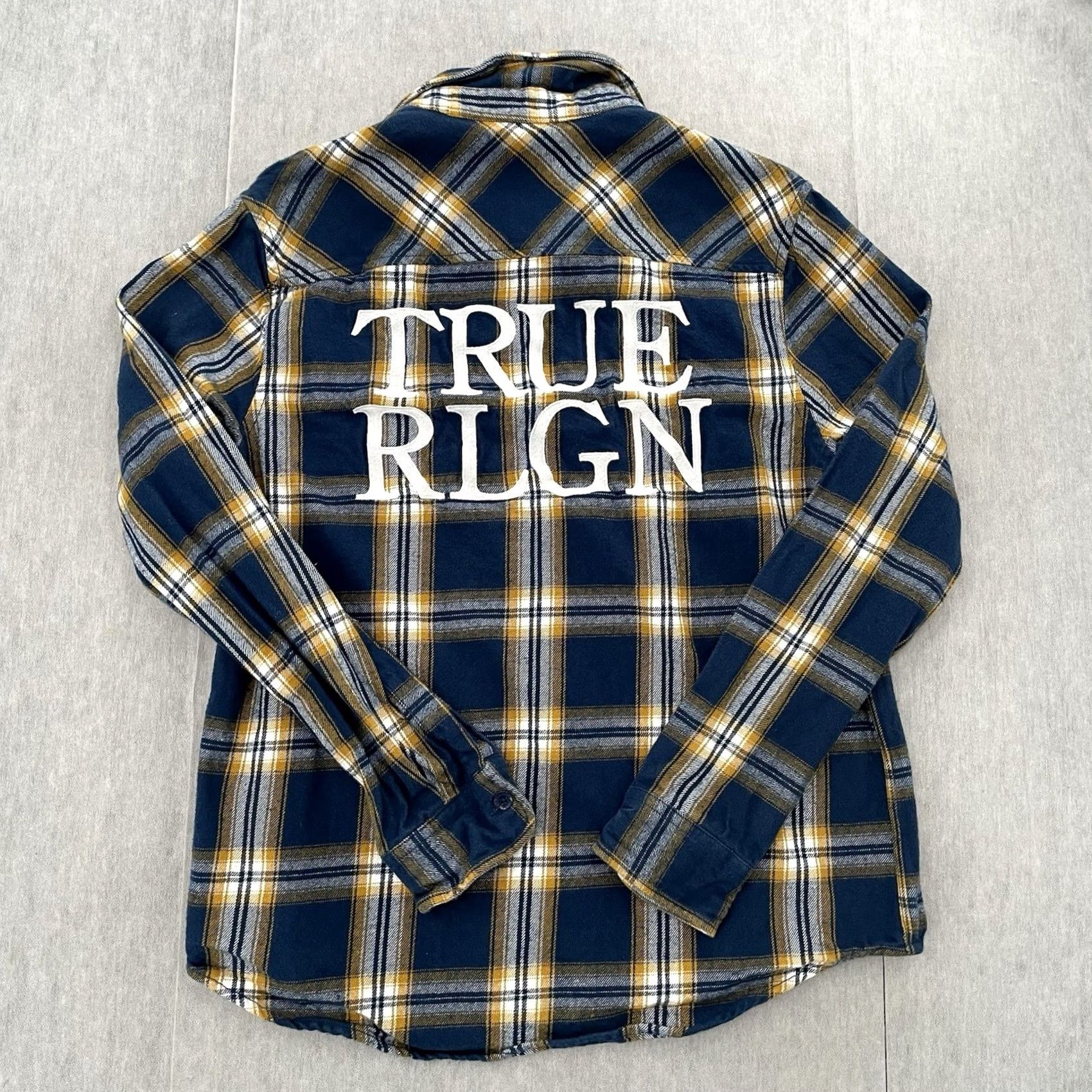 True Religion True Religion Shacket Adult Medium Plaid Flannel Button Up Workwear Logo Mens M Size US M / EU 48-50 / 2 - 2 Thumbnail