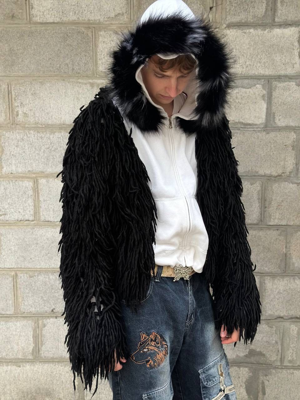 Le Grande Bleu (L.G.B.) VTG Unisex Coat Hand Made Size S Knit Y2K Punk Rave Pop Hype Size US M / EU 48-50 / 2 - 8 Thumbnail