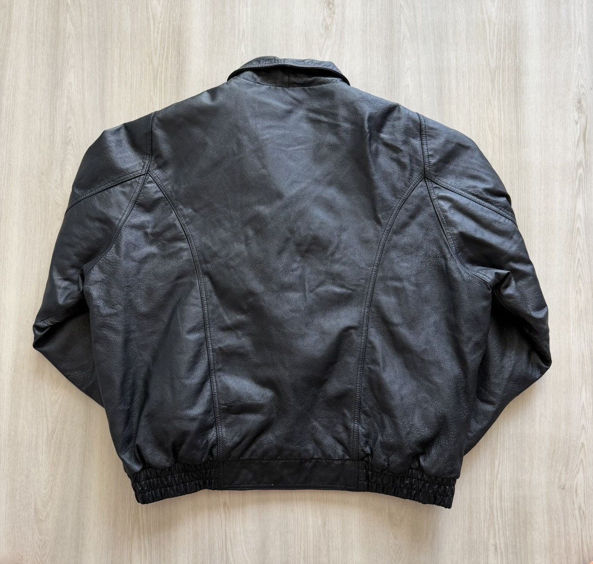 Vintage VTG USA Leather Houston Metro Safety Award Team Genuine 3XL Size US XXL / EU 58 / 5 - 7 Thumbnail