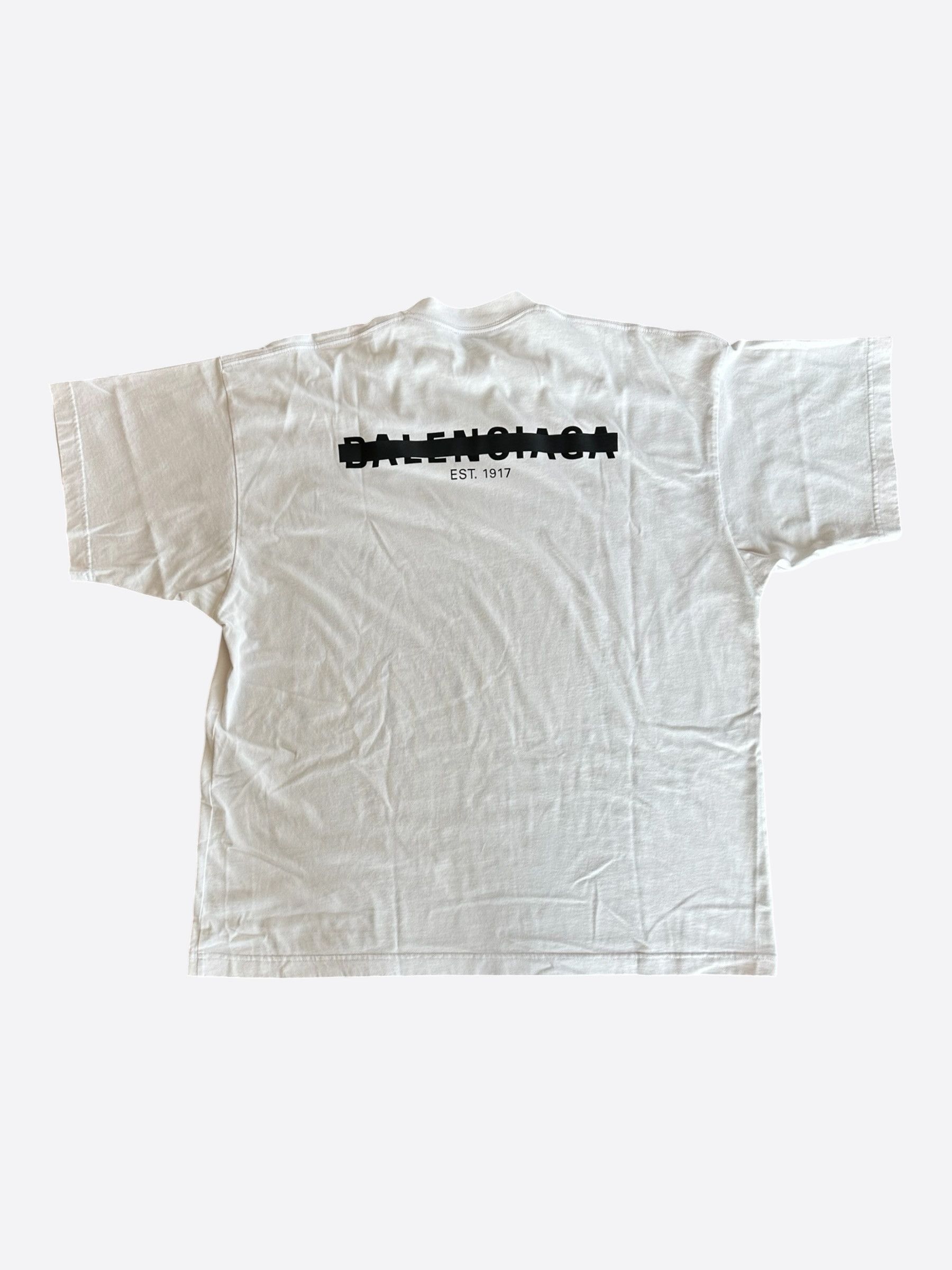 Balenciaga Balenciaga White & Black Strike Logo T-Shirt Size US XL / EU 56 / 4 - 2 Thumbnail