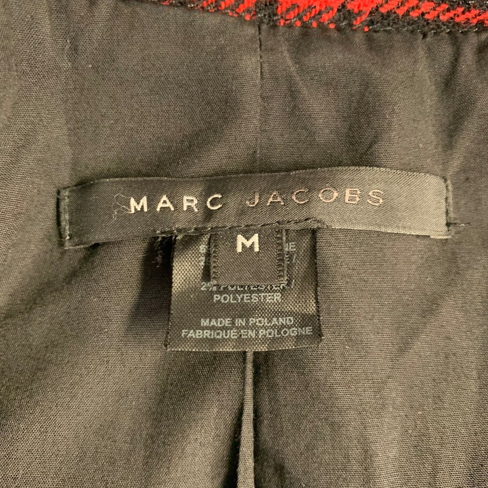 Marc by Marc Jacobs MARC by MARC JACOBS Red Black Wool Double Breasted Coat Size M / US 6-8 / IT 42-44 - 10 Thumbnail