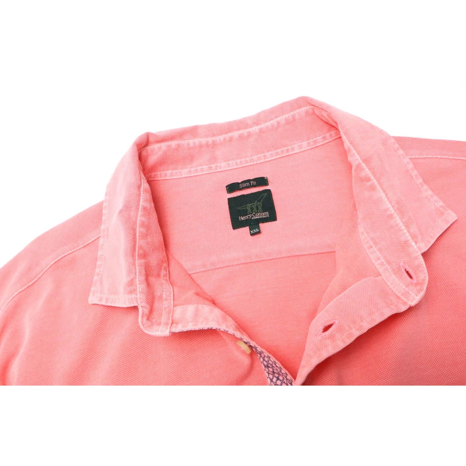 Vintage HENRY COTTON'S Slim Fit Camicia Shirt Men 2XL Coral Button Up Long Sleeve Spread Size US XXL / EU 58 / 5 - 4 Thumbnail