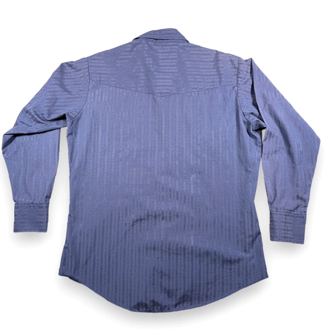 Vintage VINTAGE Ely Cattleman Western Shirt Adult LARGE Blue Pearl Snap Cowboy Dobby 90s Size US L / EU 52-54 / 3 - 2 Thumbnail