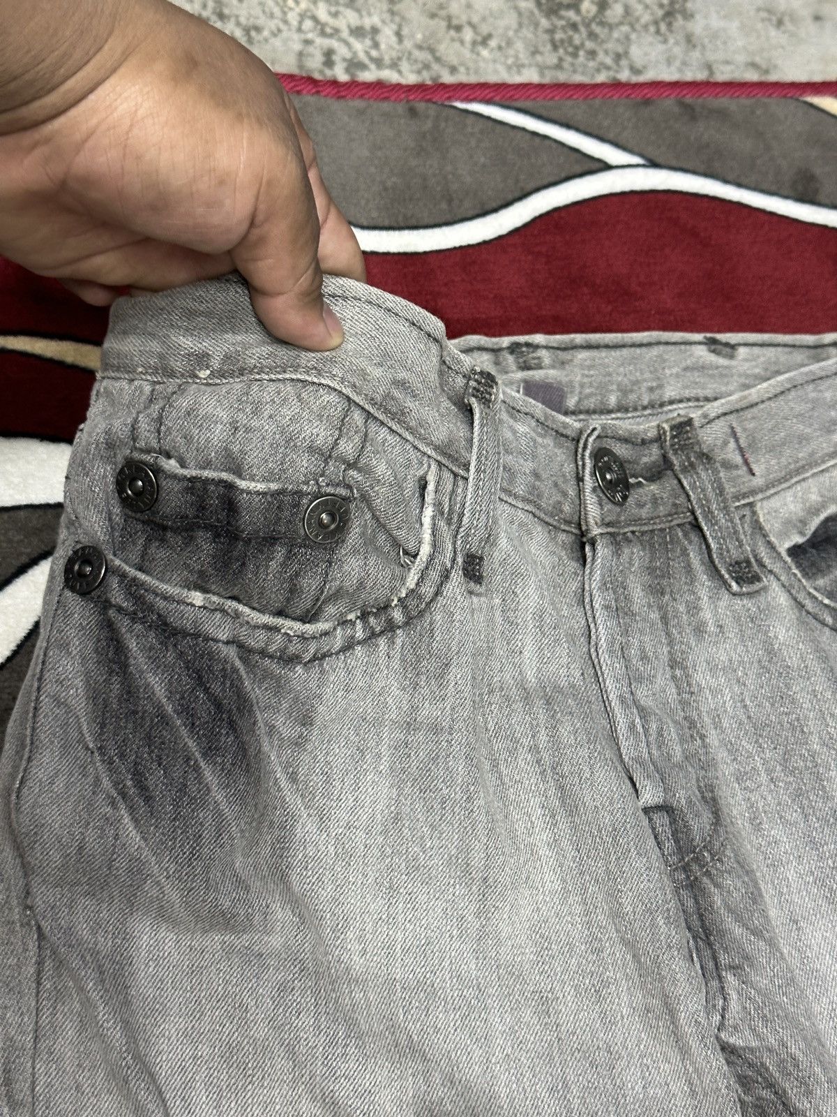 Affliction × Japanese Brand Distrssed Faded🔥Vtg Y2K Keanan Duffty Denim Affliction Style Size US 31 - 4 Thumbnail