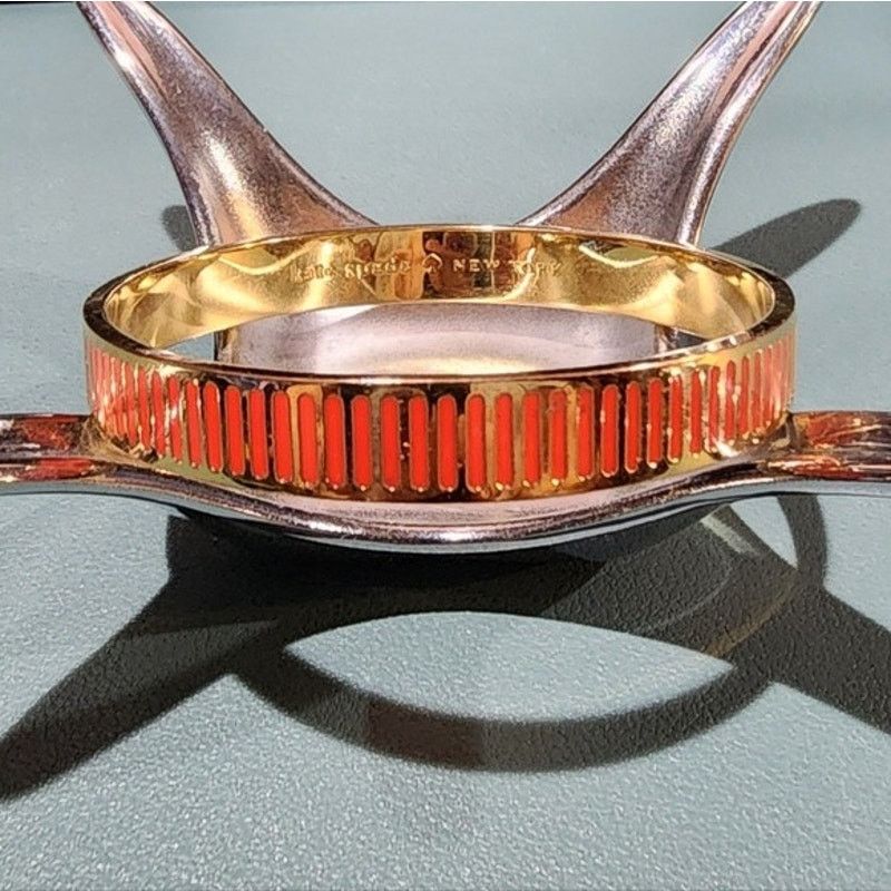 Kate Spade Kate Spade At Your Service Orange Enamel Bangle Bracelet Size ONE SIZE - 2 Thumbnail