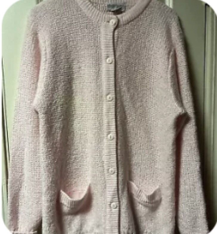 Vintage Beautiful Vintage women’s Pink Cardigan sweater Large Size L / US 10 / IT 46 - 3 Thumbnail