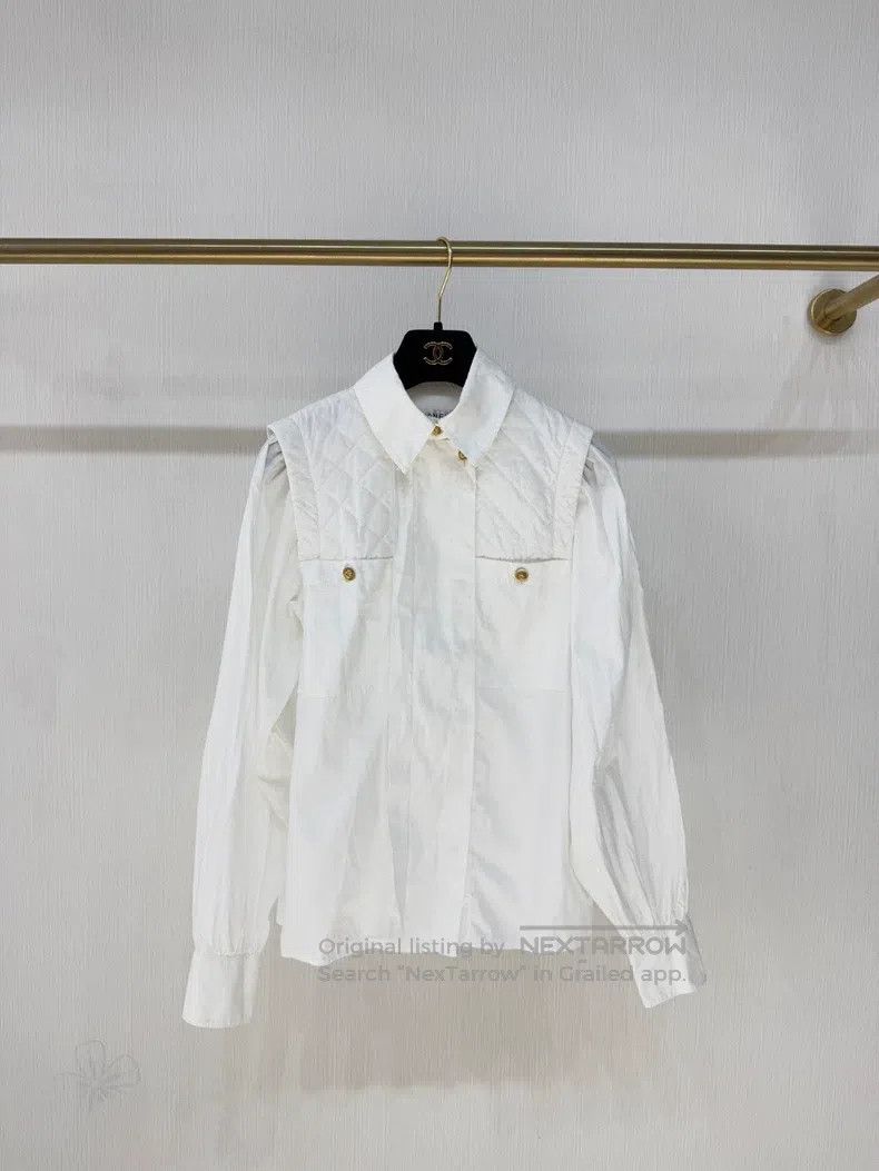 Chanel Chanel Pineapple-patterned gold-buttoned shirt Size XXS / US 00 / IT 34 - 1 Thumbnail