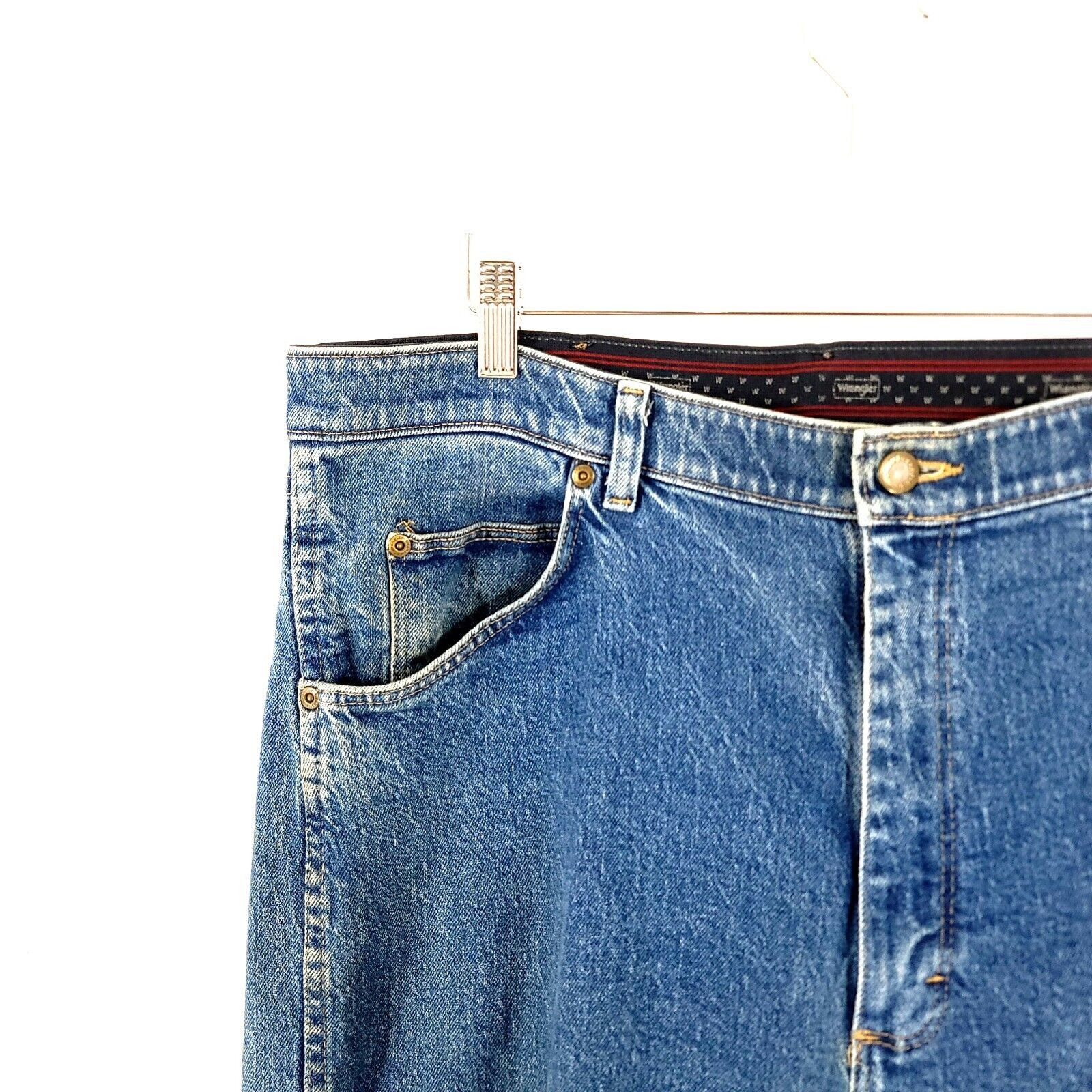 Wrangler Wrangler Regular Fit Medium Wash Blue Denim Elastic Waist Hi Size US 36 / EU 52 - 2 Thumbnail