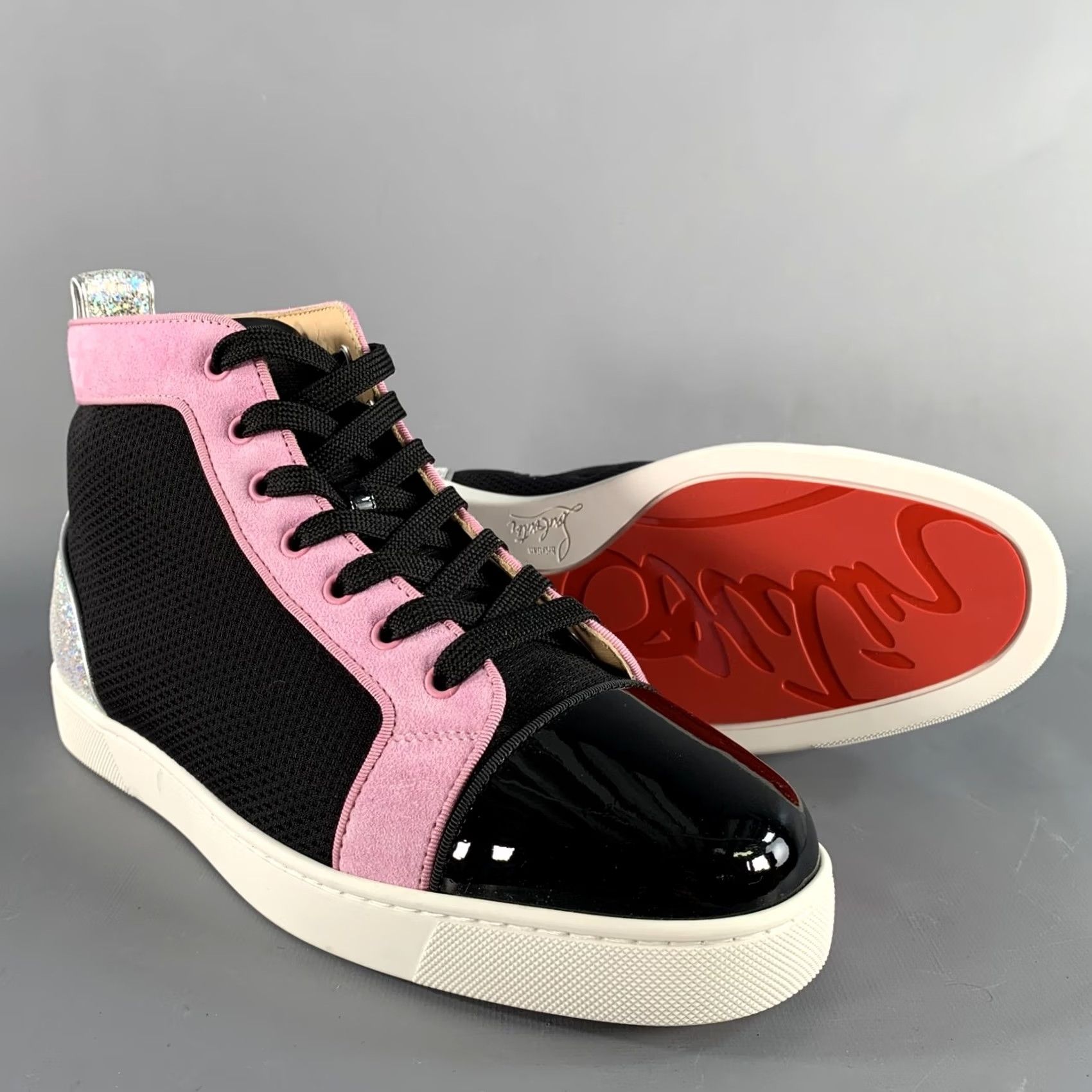 Christian Louboutin CHRISTIAN LOUBOUTIN Black Pink Mixed Materials Leather Sneakers Size 9.5 Men Size US 10 / EU 43 - 5 Thumbnail