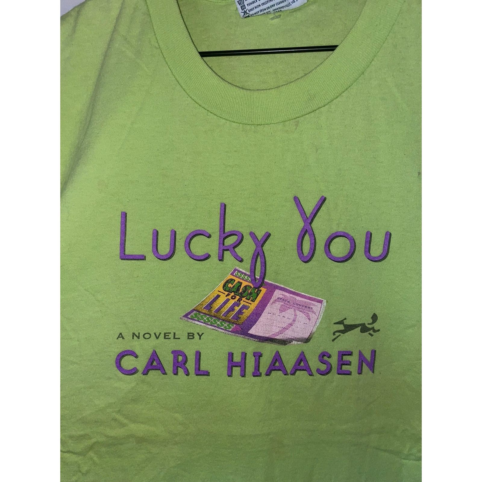 Lee Vintage Lucky You Shirt Novel By Carl Hiassen Tee VTG XL Size US XL / EU 56 / 4 - 4 Thumbnail