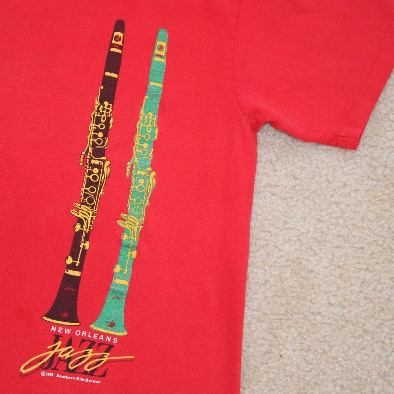 & Other Stories Red True Vintage 80’s New Orleans Jazz Graphic Tee Size US M / EU 48-50 / 2 - 6 Thumbnail