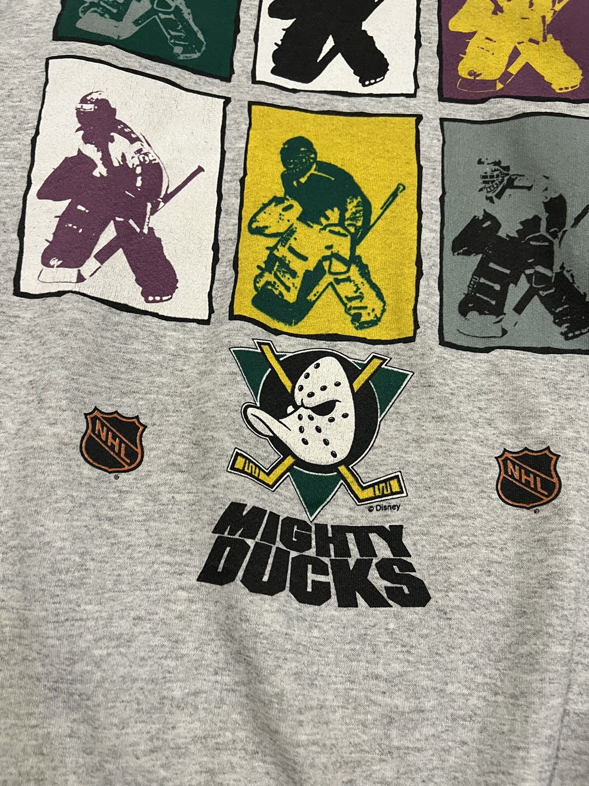 NHL × Vintage Crazy Vintage 90’s Mighty Ducks NHL Hockey Grey Sweatshirt Size US XL / EU 56 / 4 - 7 Thumbnail