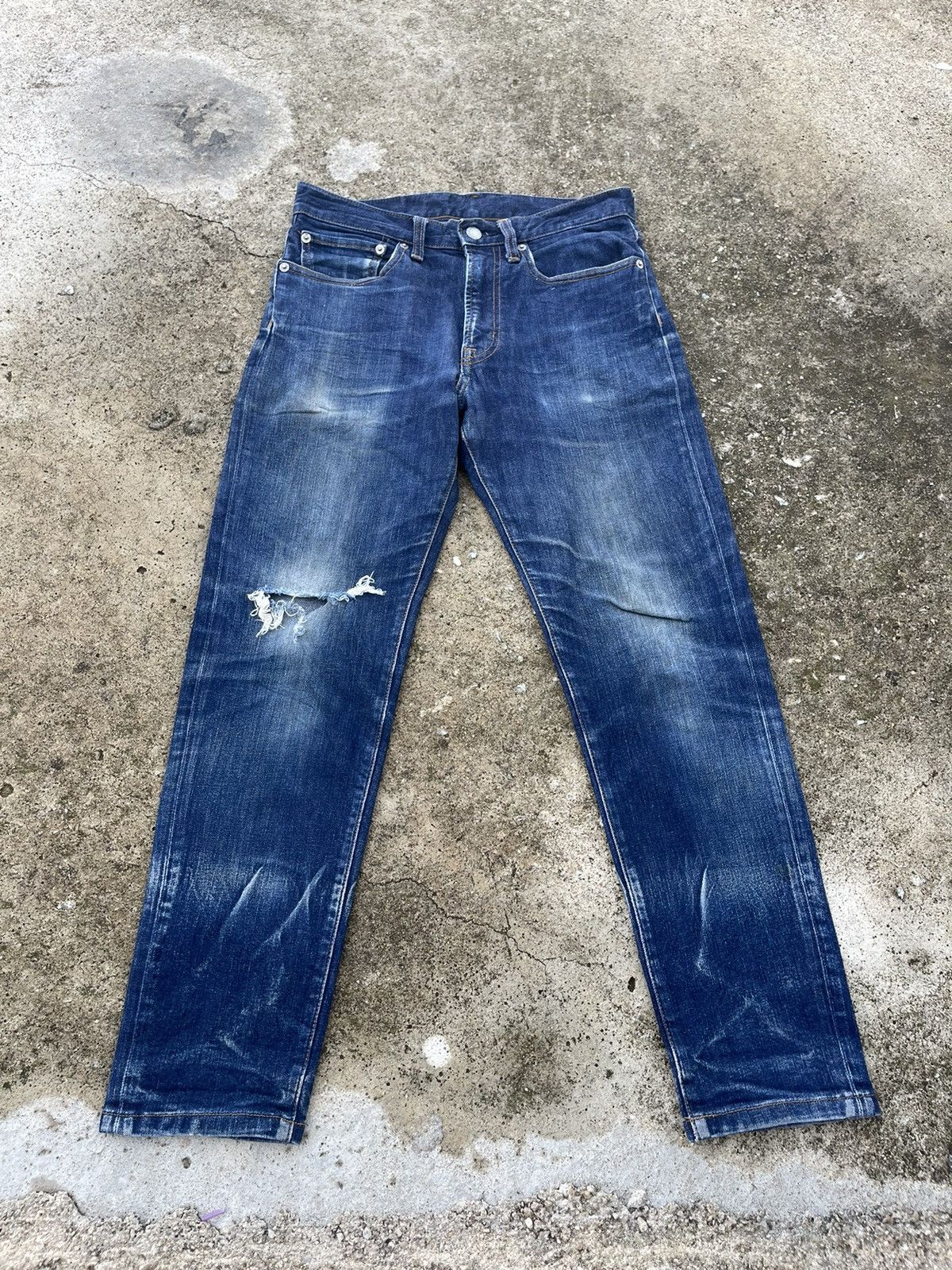 Japanese Brand × Jean 🔥Japanase Brands Gu Jeans Distressed Denim W29🔥 Size US 29 - 2 Thumbnail
