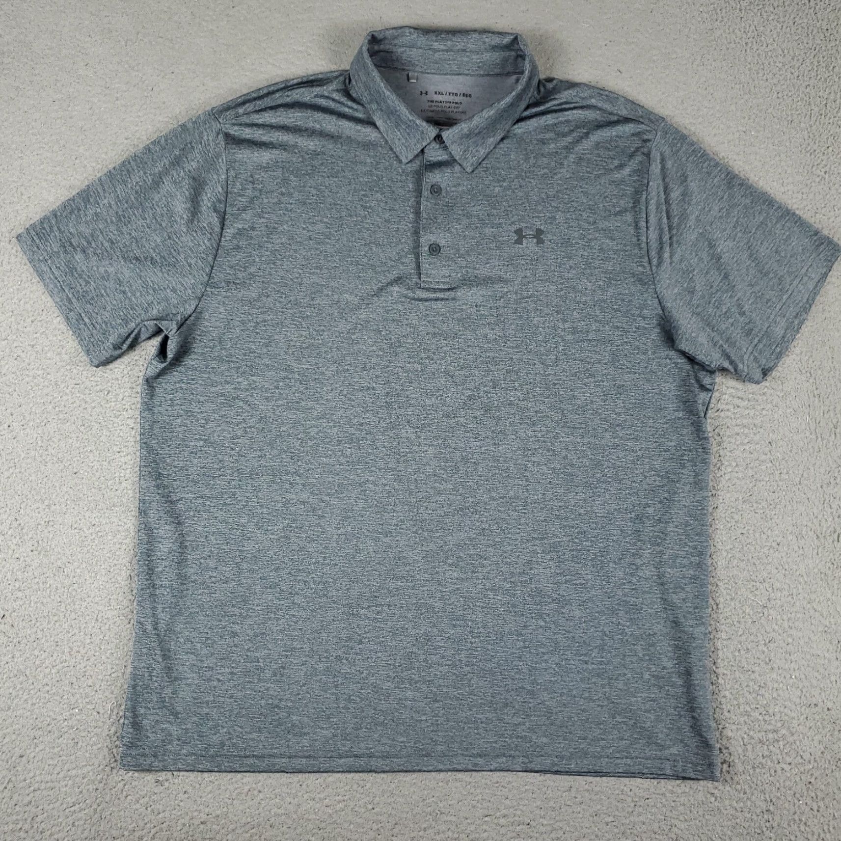 Under Armour Under Armour Polo Shirt Mens 3XL Gray Short Sleeve Golf Casual Size US XXL / EU 58 / 5 - 2 Thumbnail