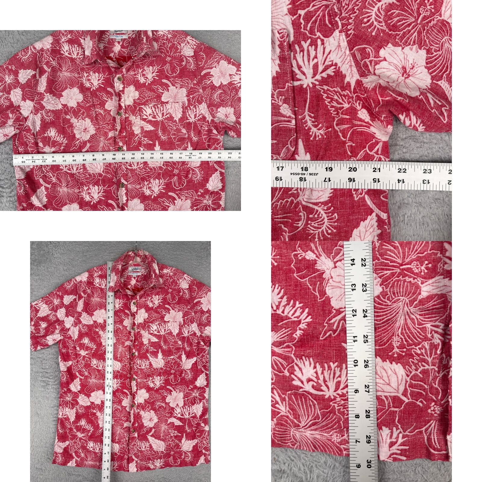 Croft & Barrow Croft & Barrow Shirt Men M Red Floral Button Linen Cotton Hawaiian Aloha Beach Vacation Casual Shirt Size US M / EU 48-50 / 2 - 8 Thumbnail