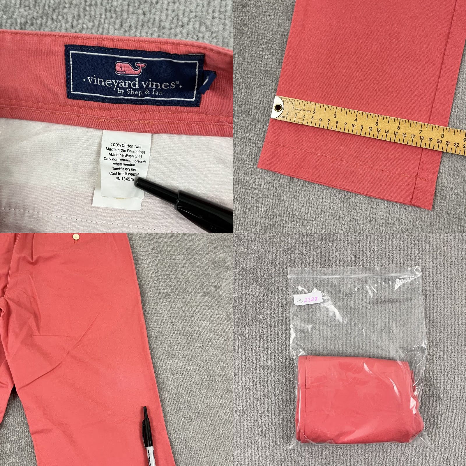 Vineyard Vines VINTAGE Vineyard Vines Men's Pants 32x30 Slim Fit Chino Casual Travel Preppy Pink Size US 32 / EU 48 - 8 Thumbnail
