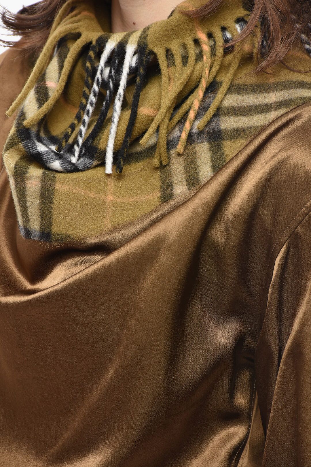 Burberry og1mm1225 Satin Blouse in Brown Size M / US 6-8 / IT 42-44 - 3 Thumbnail