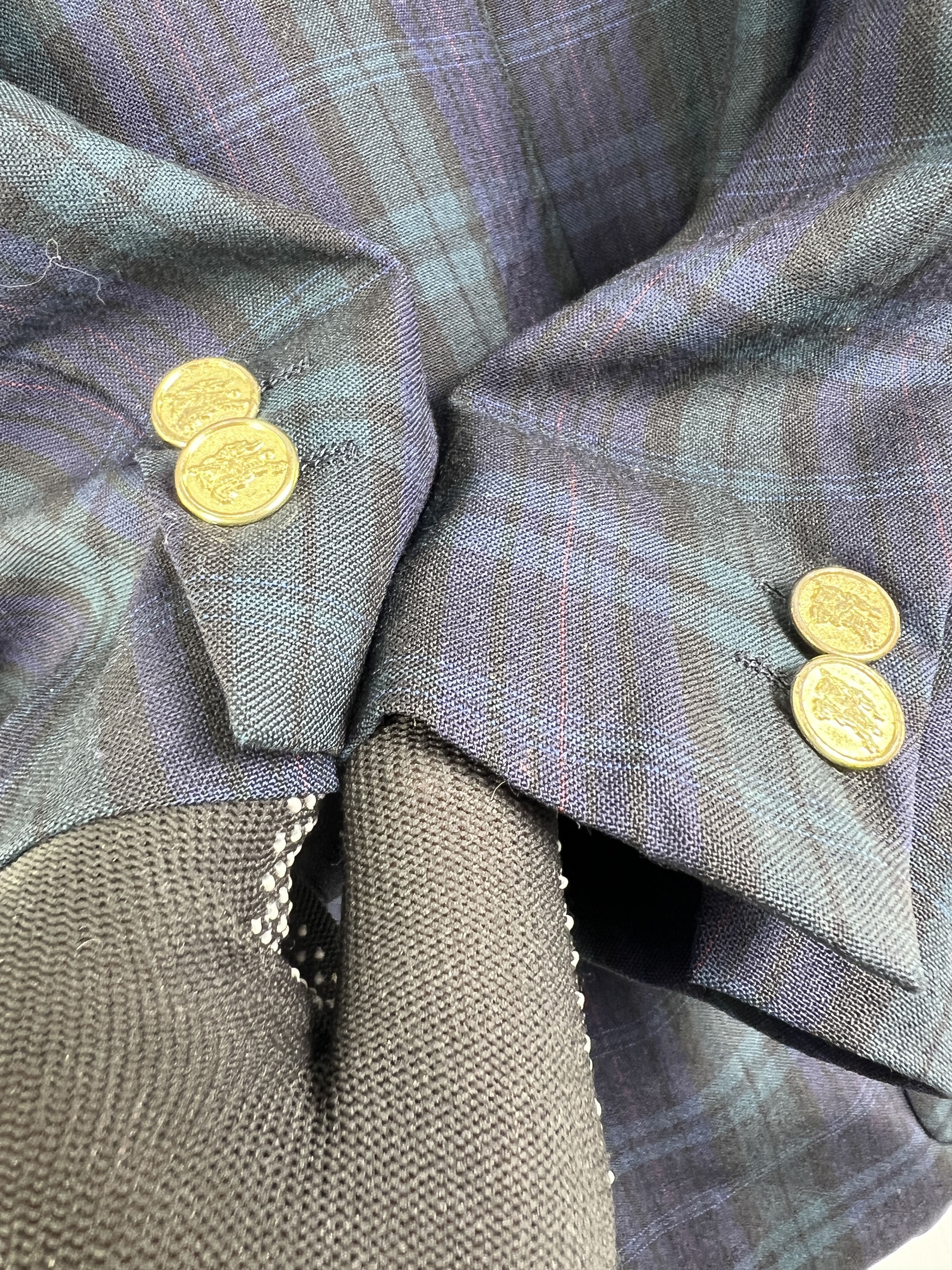 Burberry Vintage 80s Burberrys Plaid Blazer GTMPT891 Size 46R - 3 Thumbnail
