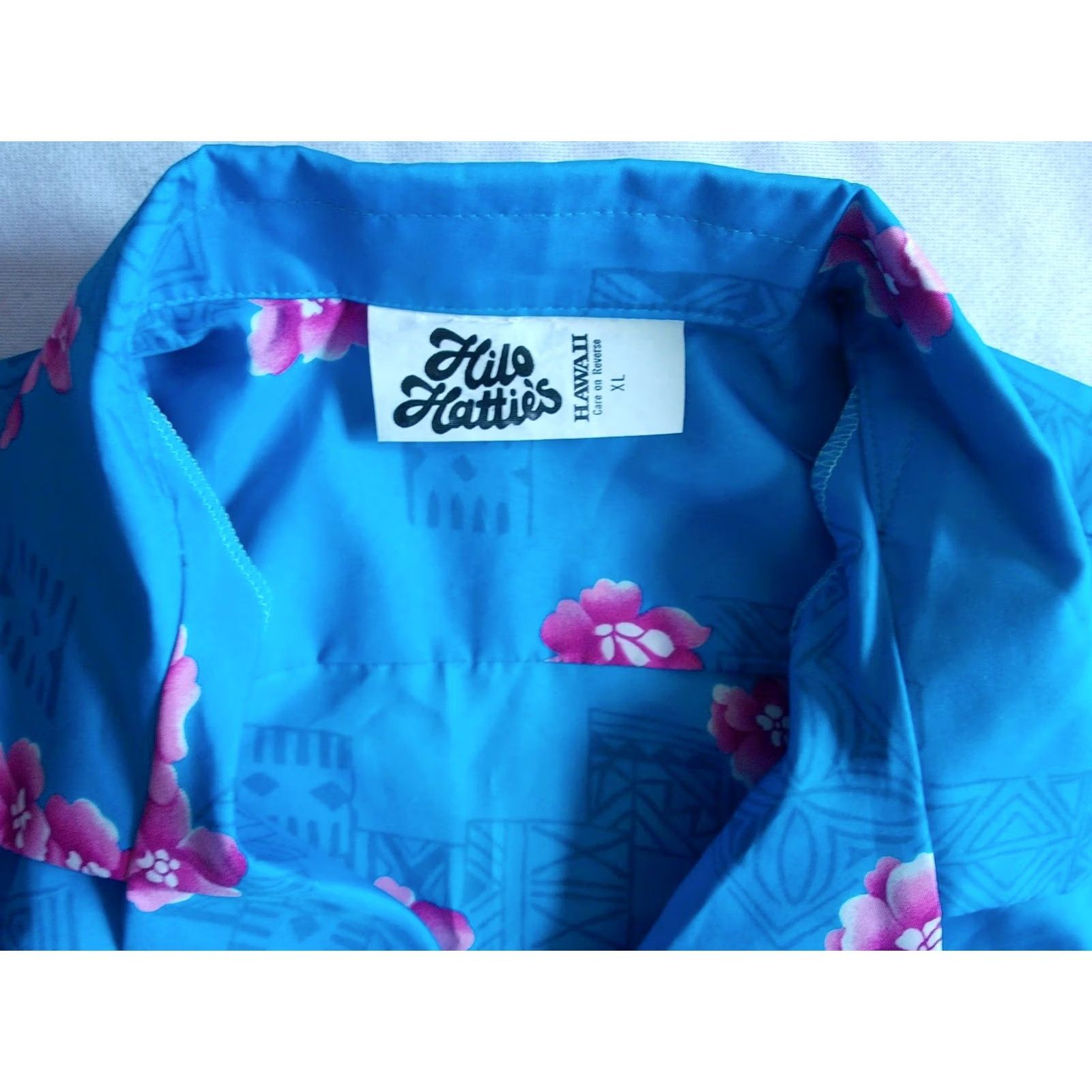Hilo Hattie VTG HILO HATTIES Hawaiian Shirt XL Adult Floral 80s 90s Blue Button-Up Short Sleeve Mens Mens Size US XL / EU 56 / 4 - 4 Thumbnail