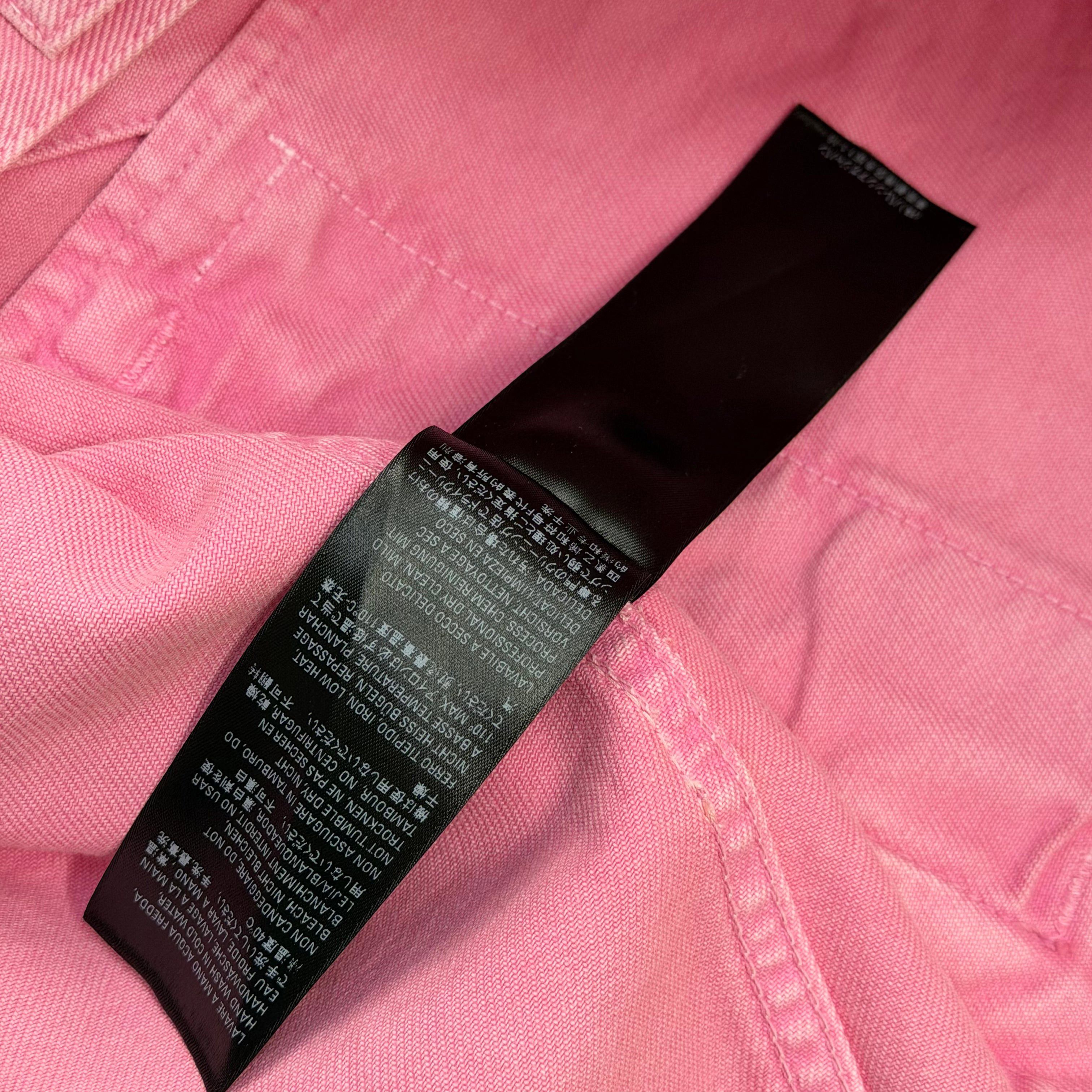 Balenciaga Balenciaga Embroidered Logo Pink Denim Jacket 34 (M) Size US M / EU 48-50 / 2 - 7 Thumbnail