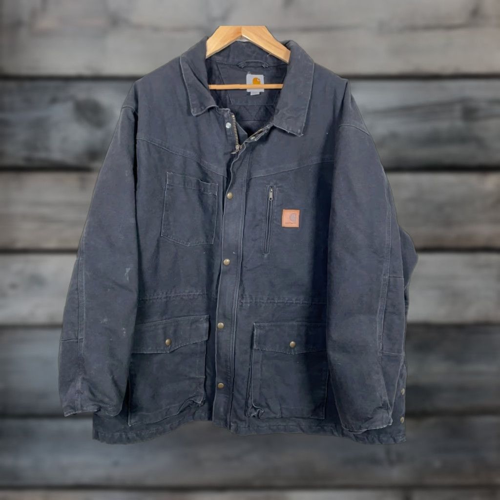 Carhartt VINTAGE Carhartt Sandstone Rancher Jacket Adult 4XL Black Canvas Faded Workwear Size US XXL / EU 58 / 5 - 1 Thumbnail