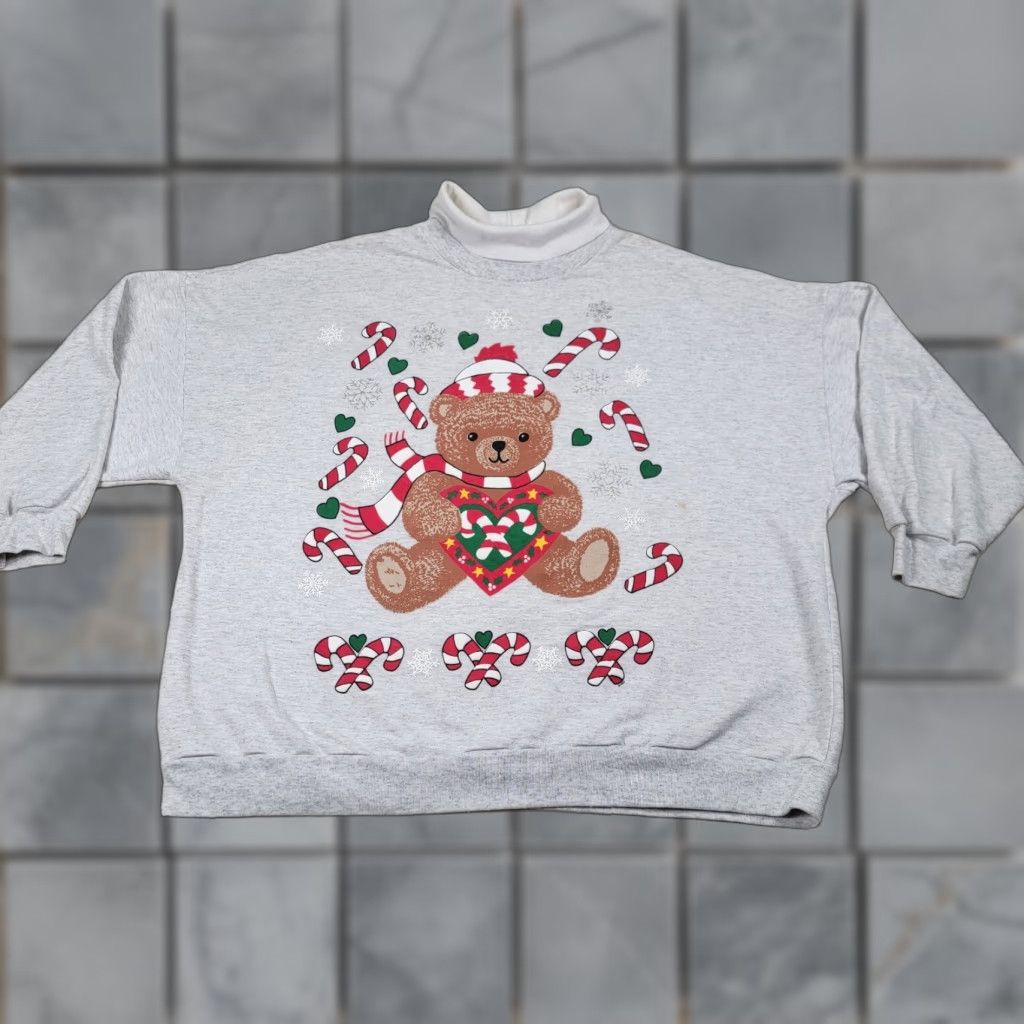 Vintage VINTAGE Nutcracker Sweatshirt White Christmas Winter Size 4XL / US 24-26 - 1 Thumbnail