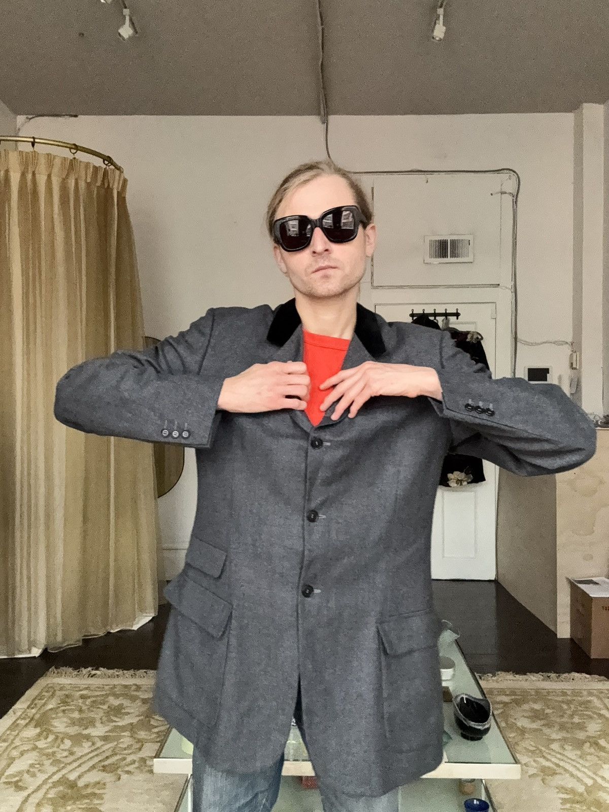 Katharine Hamnett London Katharine Hamnett Vintage Velvet Collar Sport Coat Size US M / EU 48-50 / 2 - 6 Thumbnail