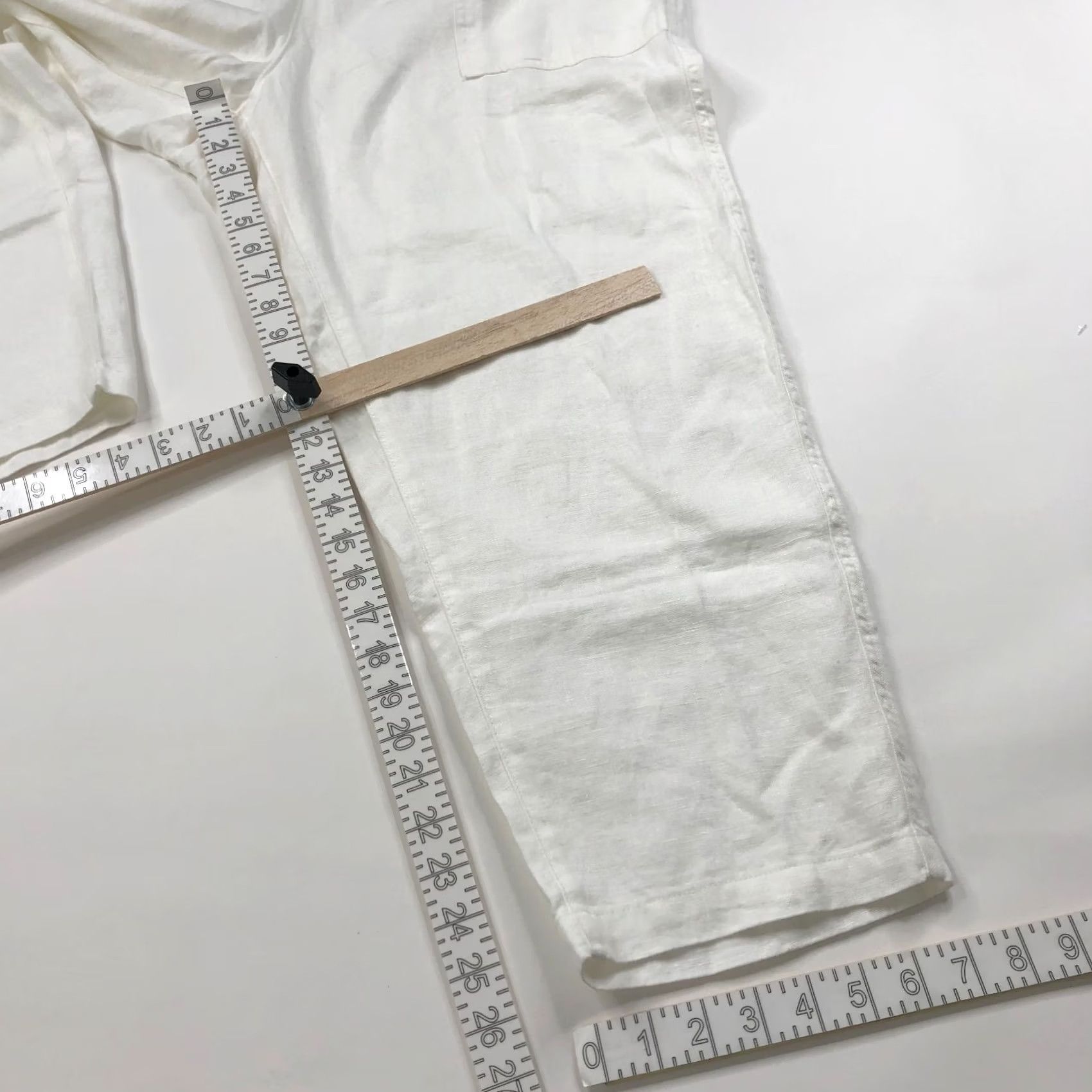 Lands' End Lands' End Pull On 18 Linen High Rise Pants White MINT - 100% Linen, Flat Front, Pockets, Zip, 26 Inseam, 40W 26L, Regular, Womens Size 40" / US 18 - 5 Thumbnail
