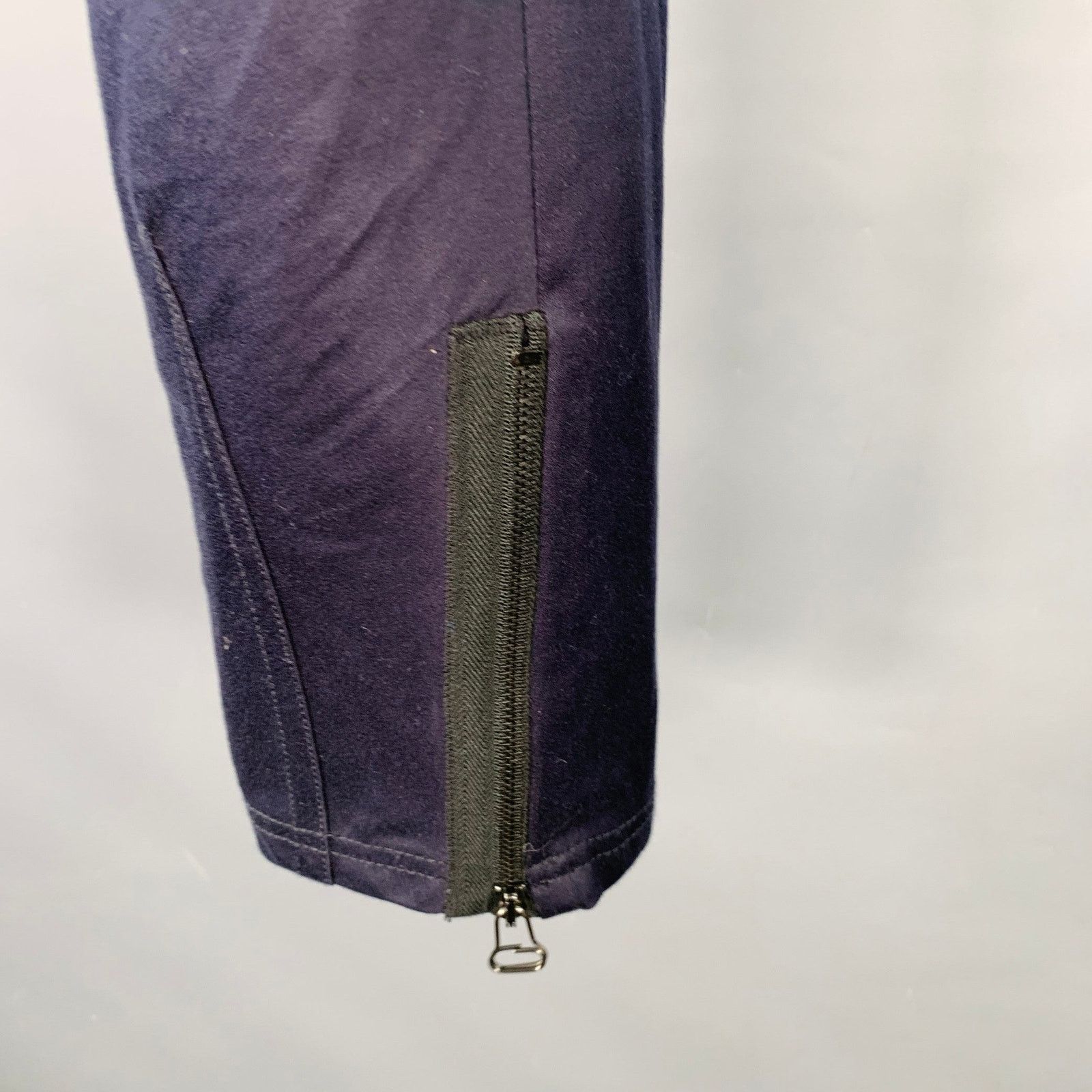 Lanvin LANVIN Size 32 Navy Cotton Ankle Zip Flat Front Dress Pants Size US 32 / EU 48 - 5 Thumbnail