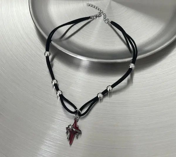 Jewelry Gothic Red Cross Pendant Necklace Size ONE SIZE - 3 Thumbnail