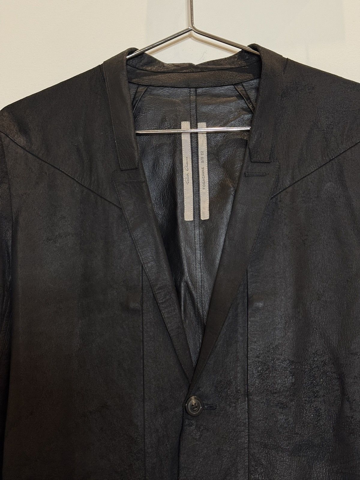 Rick Owens Leather trench coat, unlined, blistered leather Size US L / EU 52-54 / 3 - 5 Thumbnail