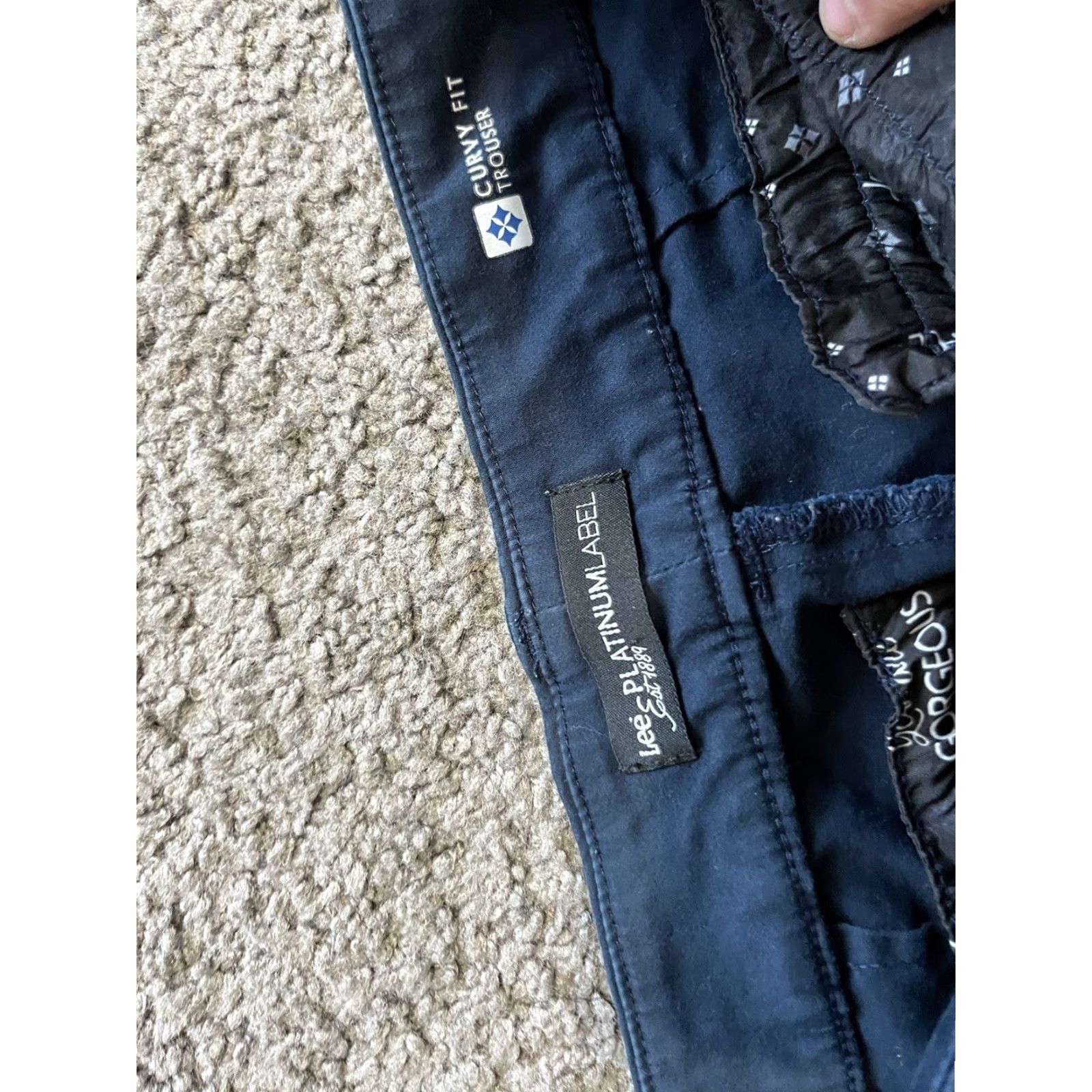 Lee Lee Platinum Curvy Fit Womens Trousers Pants Sz 8 Med Straight Leg Navy Blue Size 30" / US 8 / IT 44 - 5 Thumbnail
