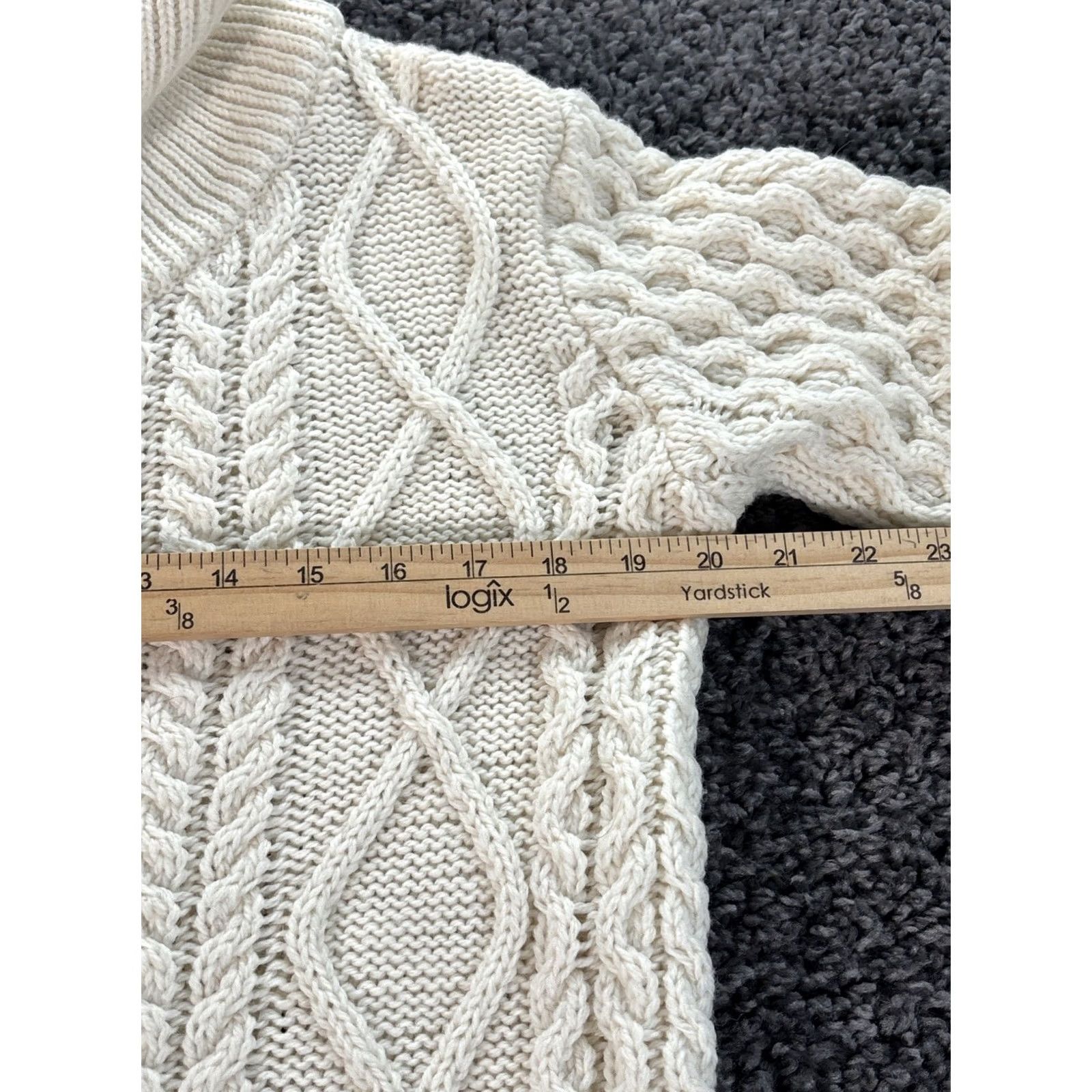 Vintage Saol Ireland Sweater Men S Wool Chunky-Knit Fisherman Aran Ivory Knit Crew Neck Pullover Knit Wool Size US S / EU 44-46 / 1 - 3 Thumbnail