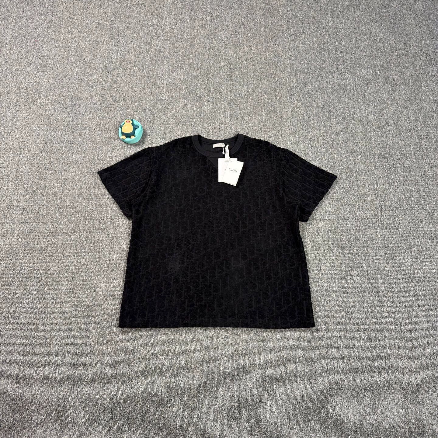 Christian Dior Monsieur Dior Black Terry Cloth All Over Print Tee XL Size US XL / EU 56 / 4 - 1 Thumbnail