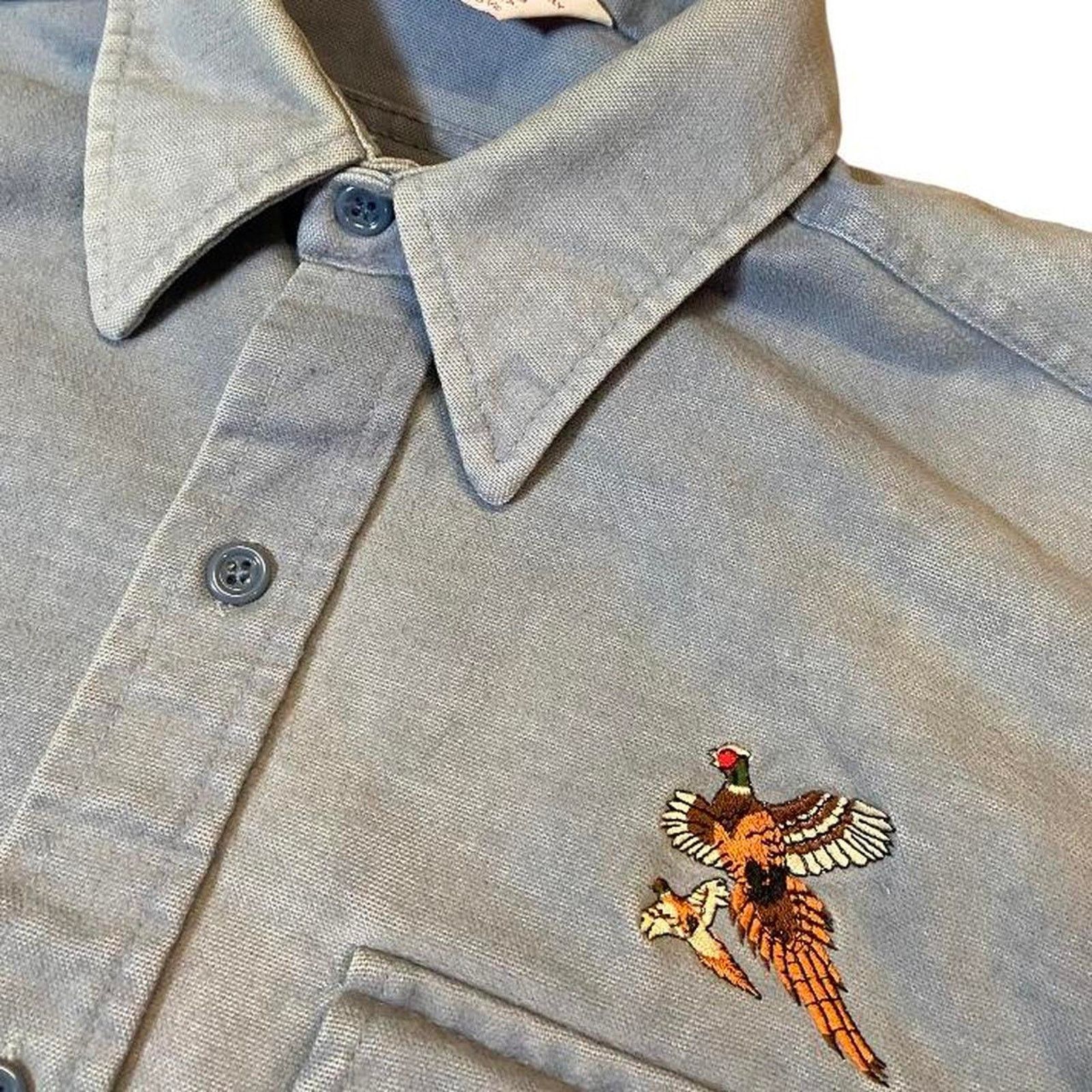 Jerzees Vintage 80s denim button up Size US XL / EU 56 / 4 - 2 Thumbnail