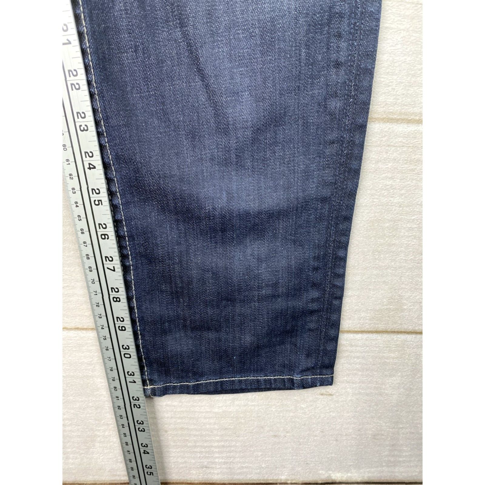 Hudson HUDSON Jeans Womens 32 Dark Wash Distressed Low Rise Western Style Straight Jeans Size 24" / US 00 / IT 34 - 6 Thumbnail