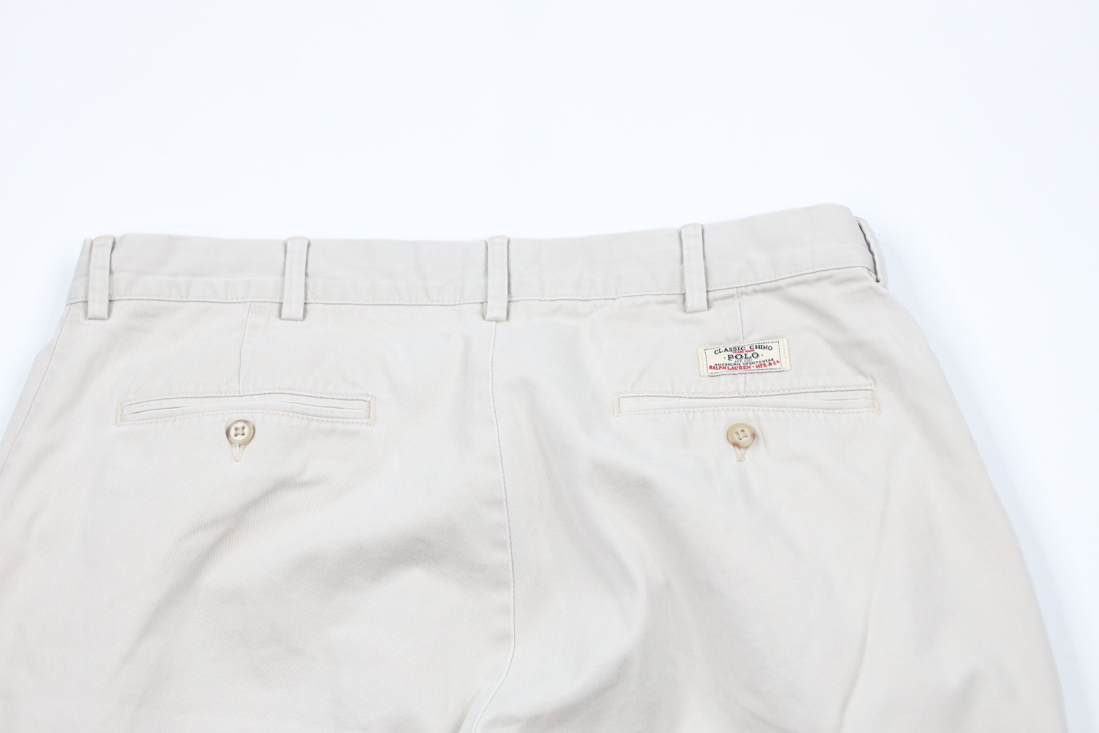 Ralph Lauren × Vintage Vintage 90s Ralph Lauren Front Cotton Chino Pants Beige Size US 34 / EU 50 - 9 Thumbnail