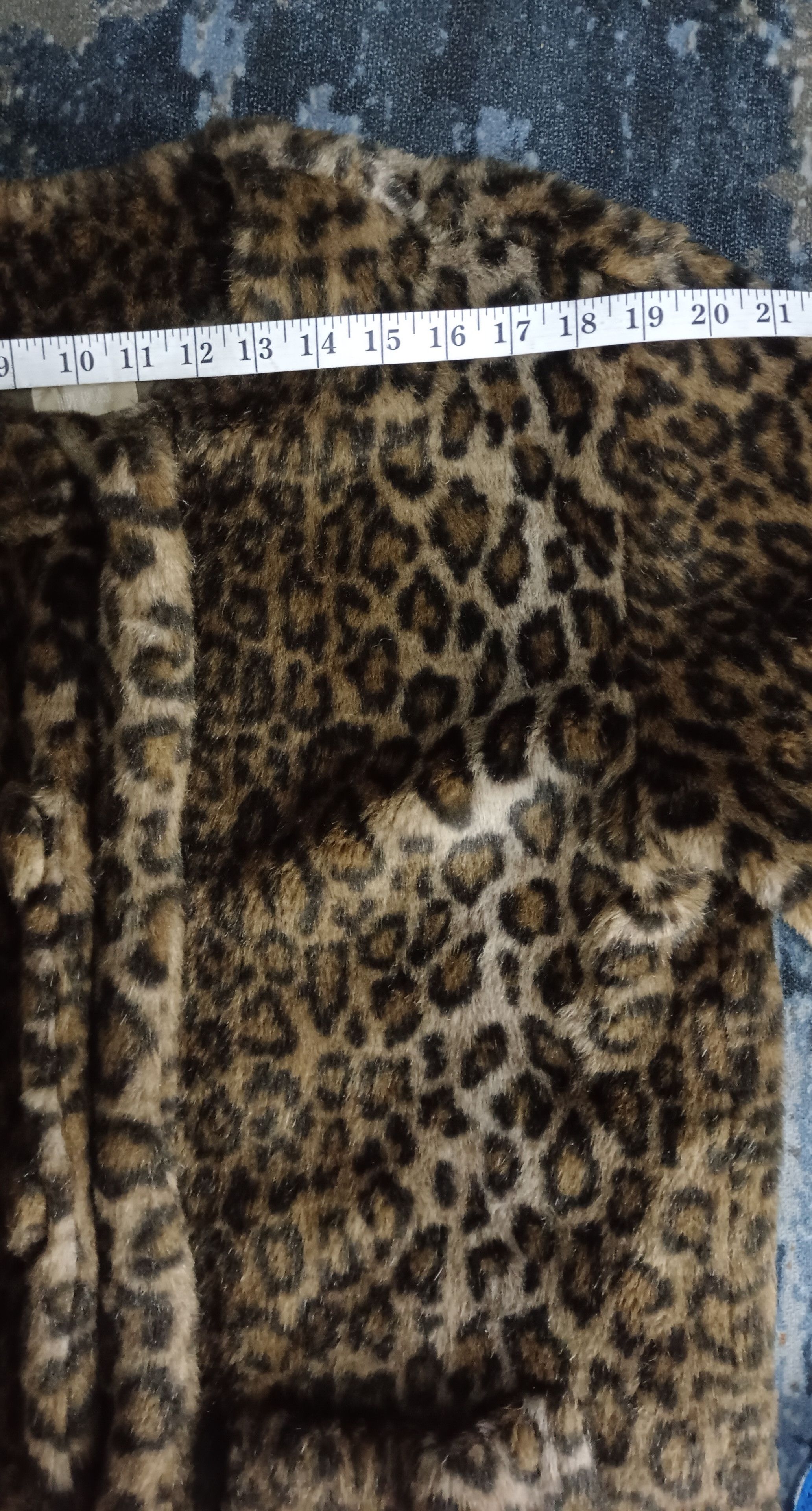 Japanese Brand Vintage🔥 Olive House Faux Fur Leopard Coat Size L / US 10 / IT 46 - 10 Thumbnail