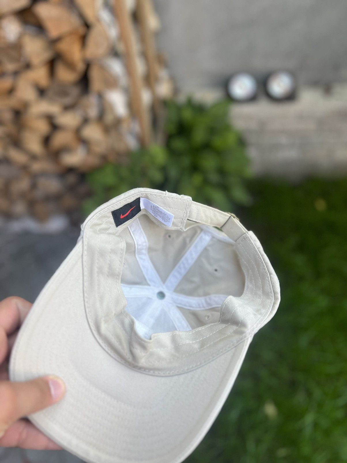 Vintage Nike Vintage Beige Center Logo Hat Cap Size ONE SIZE - 4 Thumbnail