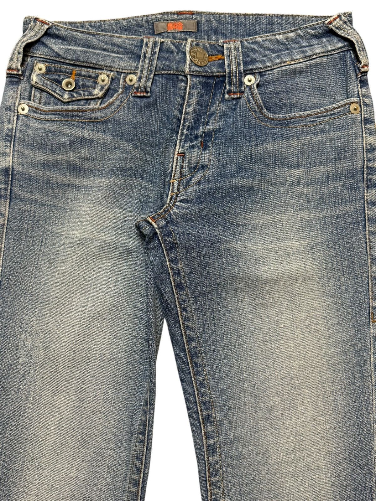 True Religion Vintage Y2K Japanese Brand Blue Faded Wash Wide Leg Flare Size 28" / US 6 / IT 42 - 3 Thumbnail
