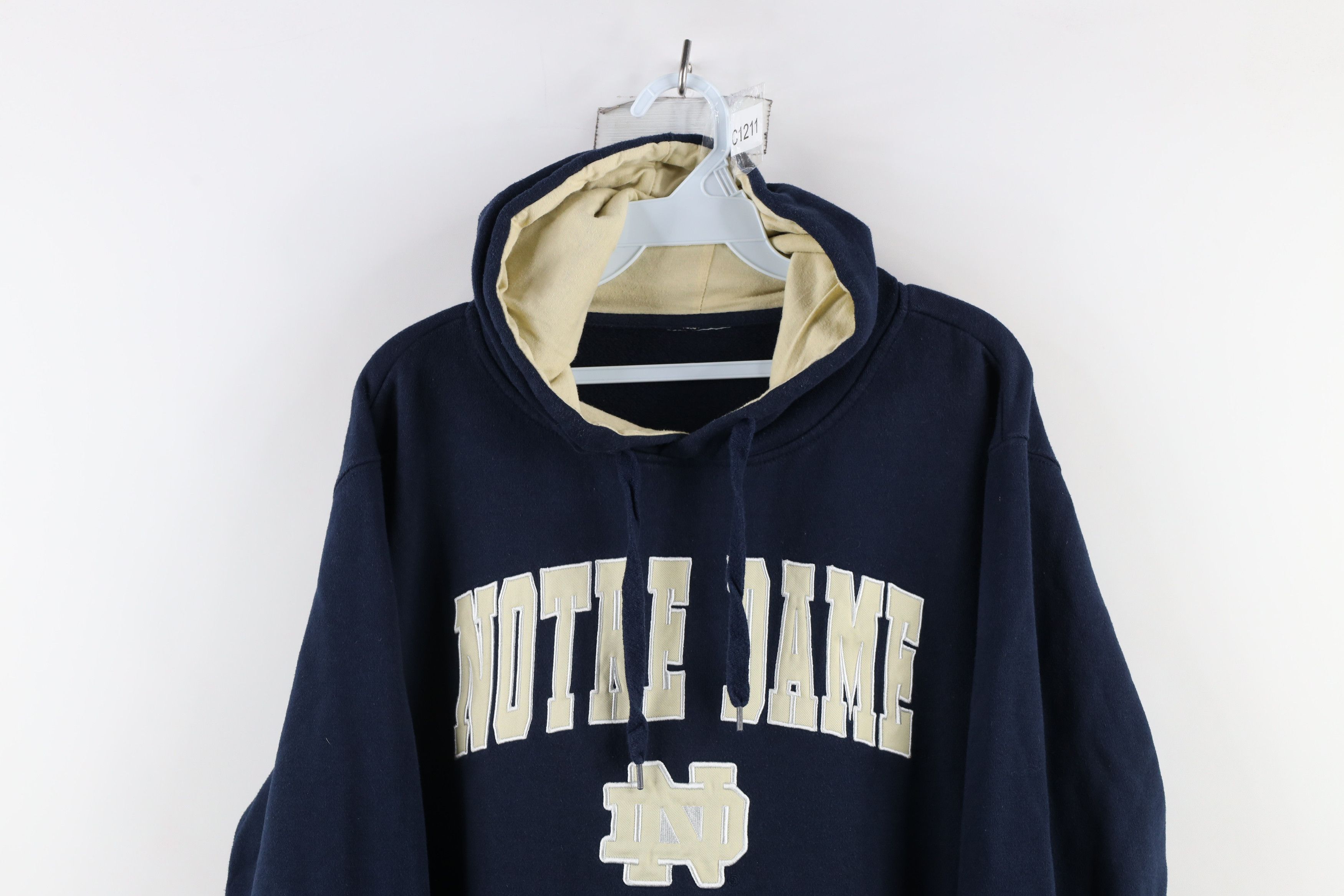 Vintage Vintage 90s Notre Dame University Hoodie Sweatshirt Blue Size US S / EU 44-46 / 1 - 2 Thumbnail